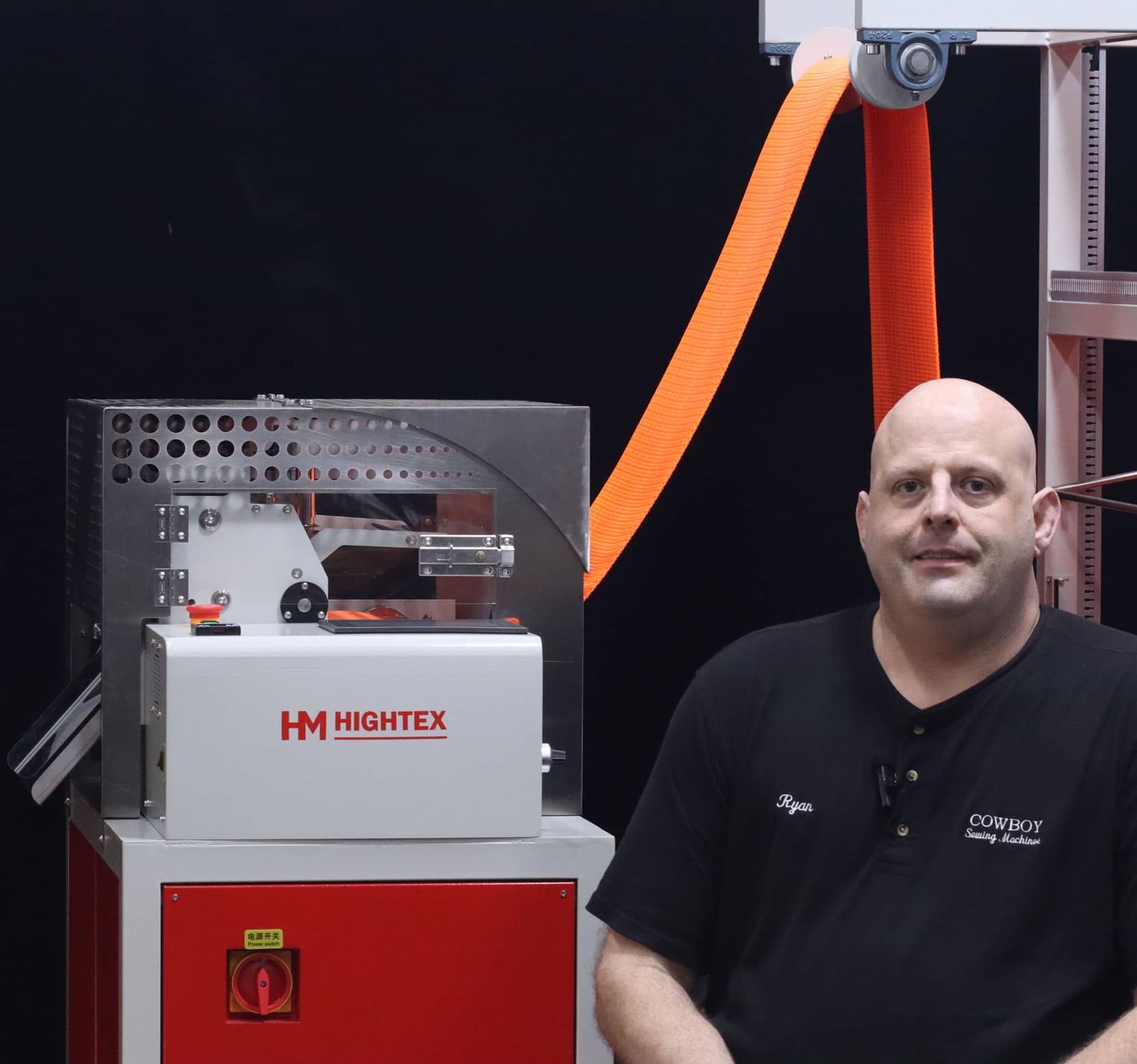 Heavy duty hot knife webbing cutting machine